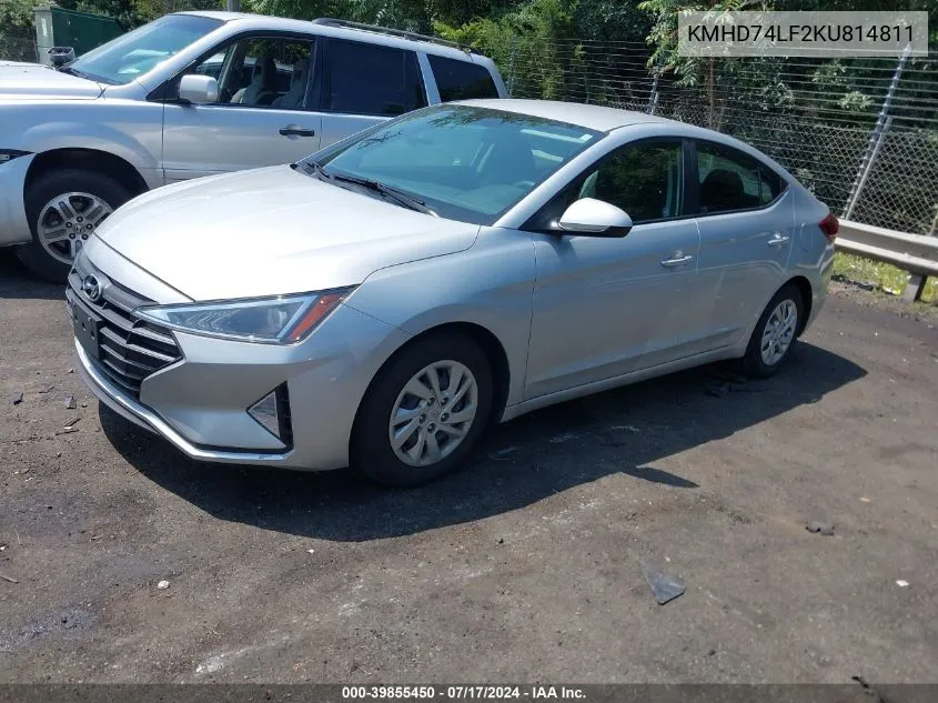 KMHD74LF2KU814811 2019 Hyundai Elantra Se