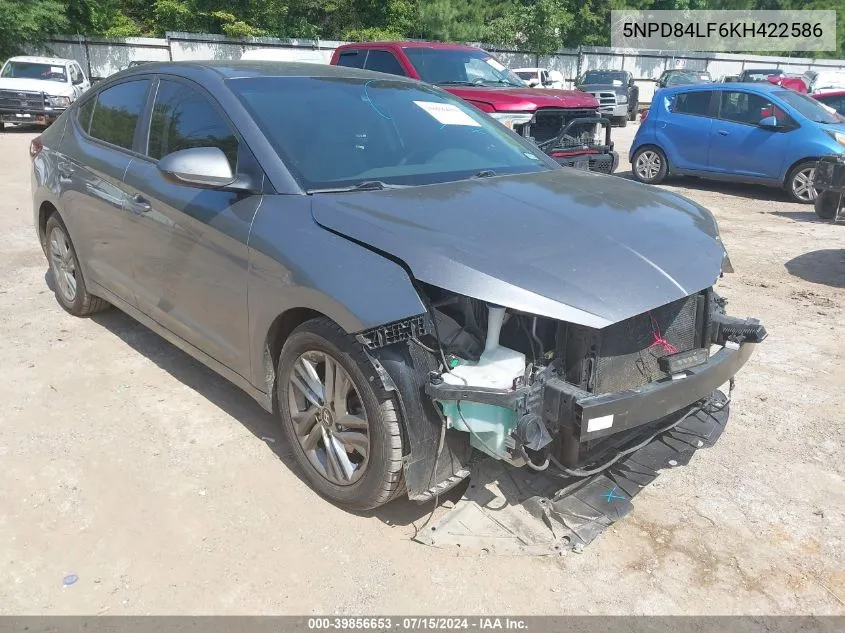 2019 Hyundai Elantra Sel VIN: 5NPD84LF6KH422586 Lot: 39856653