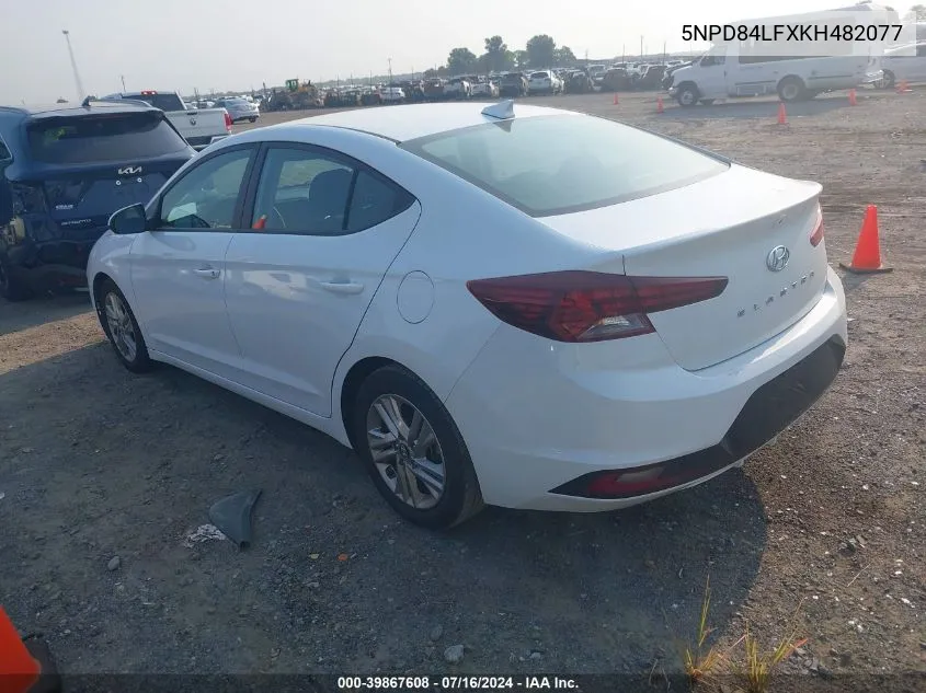 2019 Hyundai Elantra Sel VIN: 5NPD84LFXKH482077 Lot: 39867608