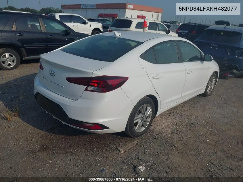 2019 Hyundai Elantra Sel VIN: 5NPD84LFXKH482077 Lot: 39867608