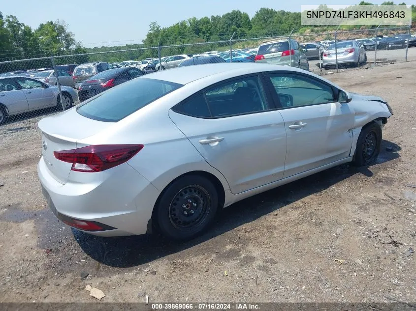 5NPD74LF3KH496843 2019 Hyundai Elantra Se