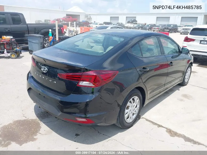 5NPD74LF4KH485785 2019 Hyundai Elantra Se