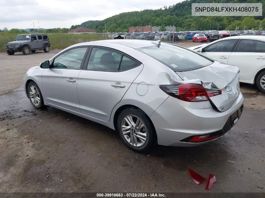 2019 Hyundai Elantra Sel VIN: 5NPD84LFXKH408075 Lot: 39918663