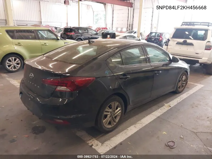 2019 Hyundai Elantra Sel VIN: 5NPD84LF2KH456668 Lot: 39921783