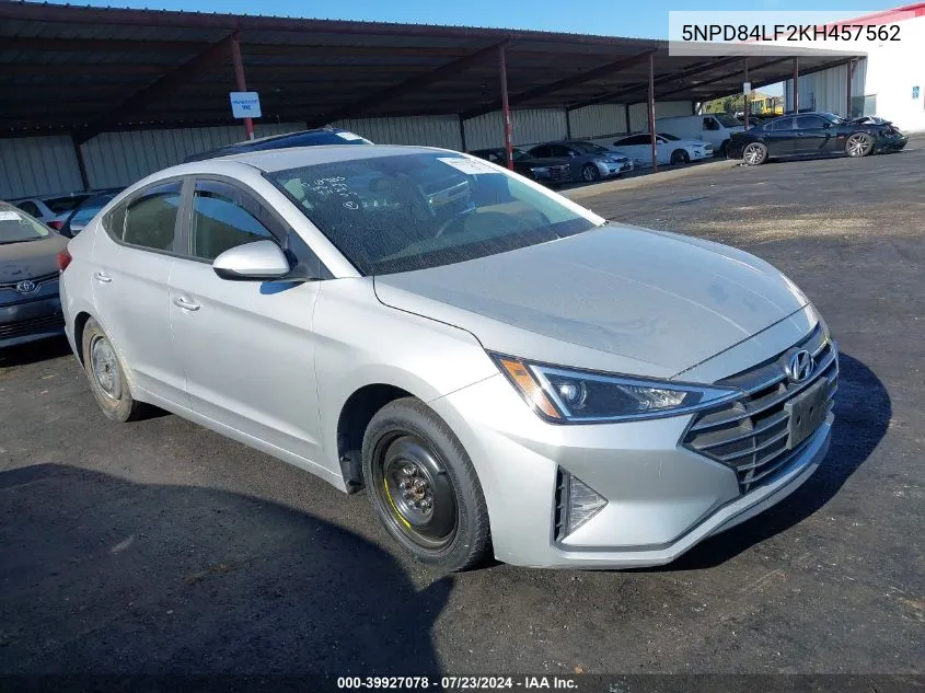 2019 Hyundai Elantra Sel VIN: 5NPD84LF2KH457562 Lot: 39927078