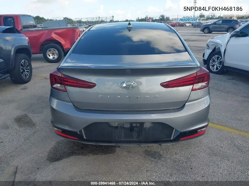 2019 Hyundai Elantra Sel VIN: 5NPD84LF0KH468186 Lot: 39941468