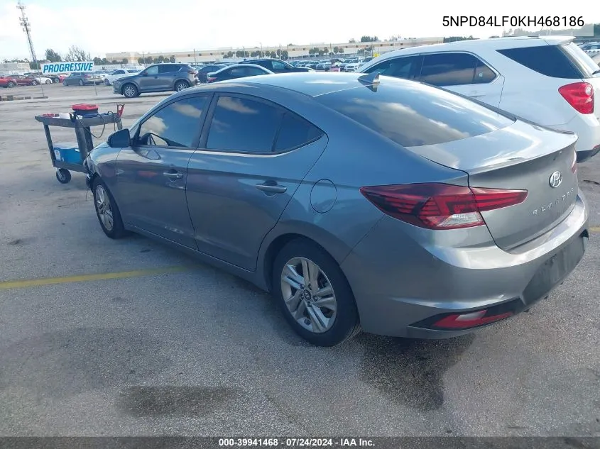 2019 Hyundai Elantra Sel VIN: 5NPD84LF0KH468186 Lot: 39941468