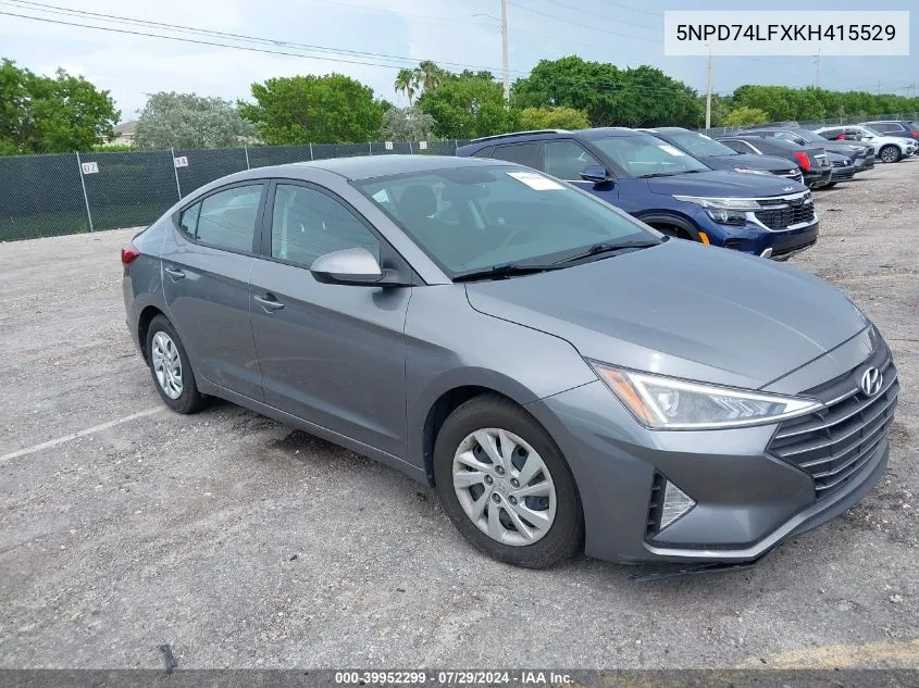 2019 Hyundai Elantra Se VIN: 5NPD74LFXKH415529 Lot: 39952299