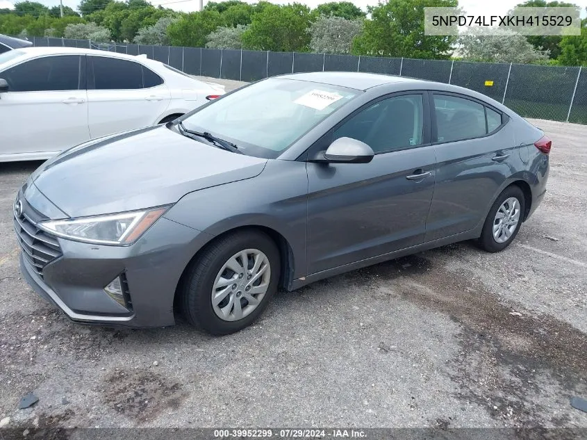 2019 Hyundai Elantra Se VIN: 5NPD74LFXKH415529 Lot: 39952299