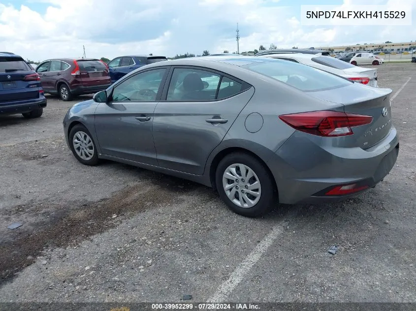 2019 Hyundai Elantra Se VIN: 5NPD74LFXKH415529 Lot: 39952299