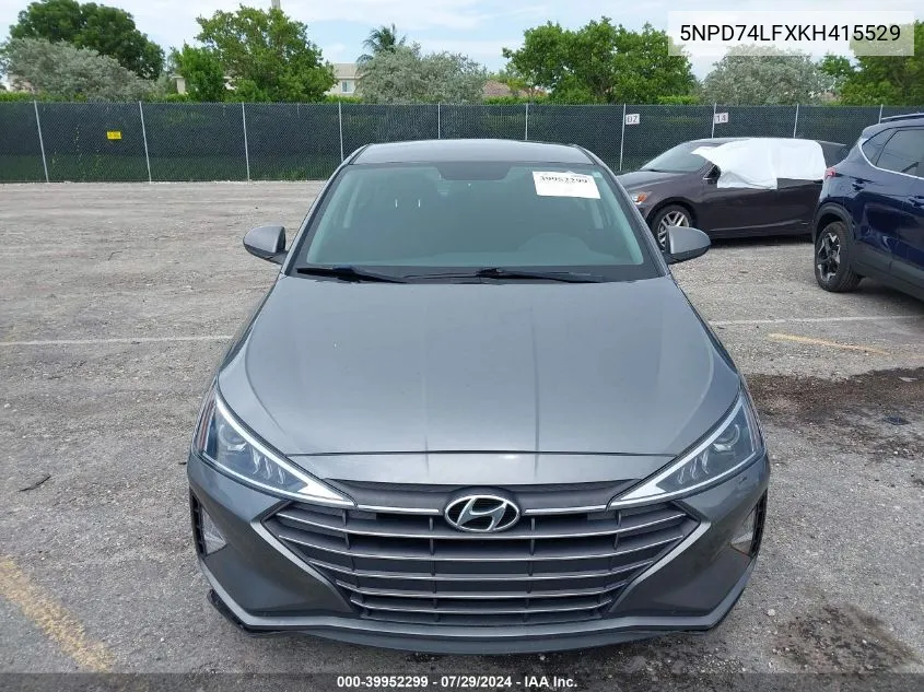 2019 Hyundai Elantra Se VIN: 5NPD74LFXKH415529 Lot: 39952299