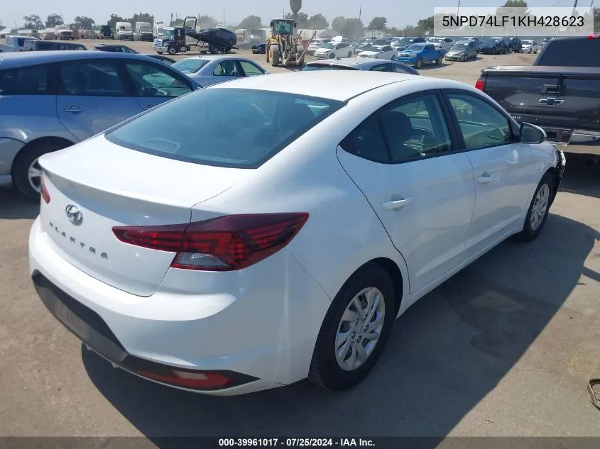 2019 Hyundai Elantra Se VIN: 5NPD74LF1KH428623 Lot: 39961017