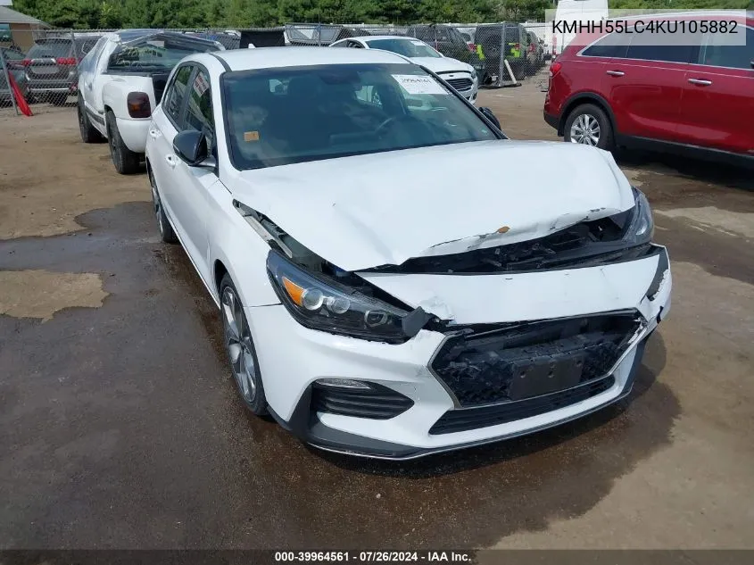 2019 Hyundai Elantra Gt N Line VIN: KMHH55LC4KU105882 Lot: 39964561