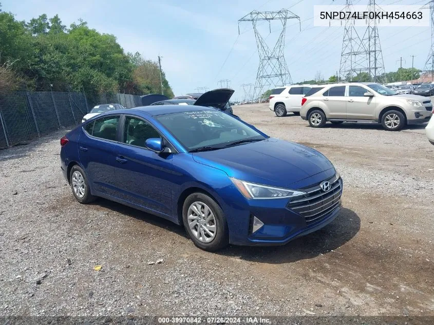 2019 Hyundai Elantra Se VIN: 5NPD74LF0KH454663 Lot: 39970842