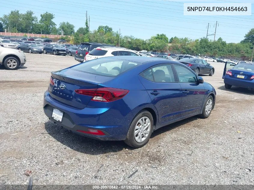 5NPD74LF0KH454663 2019 Hyundai Elantra Se