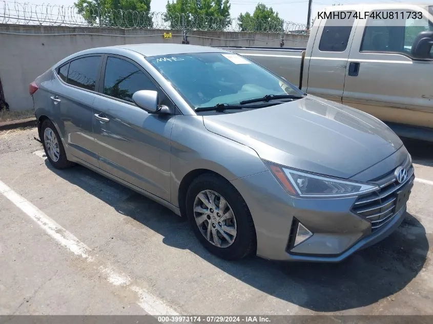 2019 Hyundai Elantra Se VIN: KMHD74LF4KU811733 Lot: 39973174