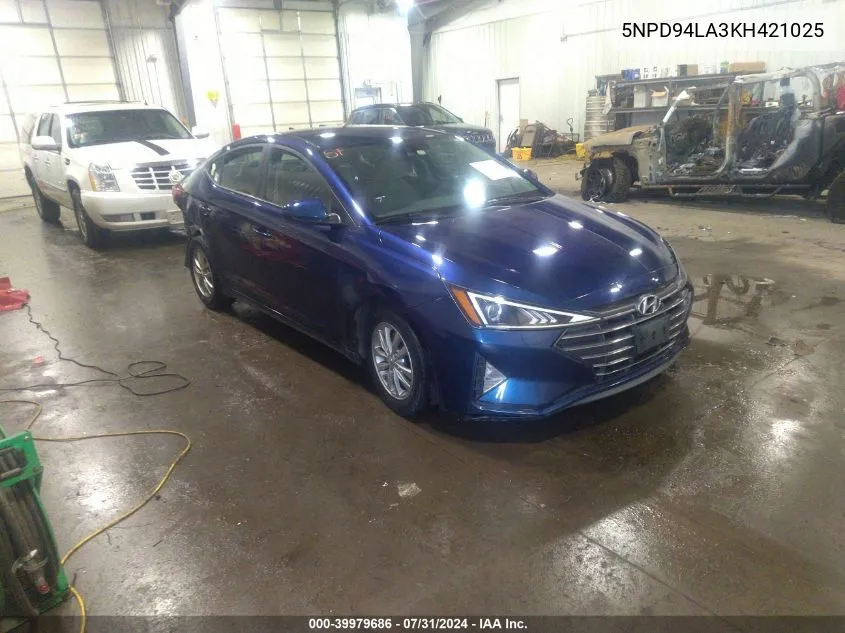 2019 Hyundai Elantra Eco VIN: 5NPD94LA3KH421025 Lot: 39979686