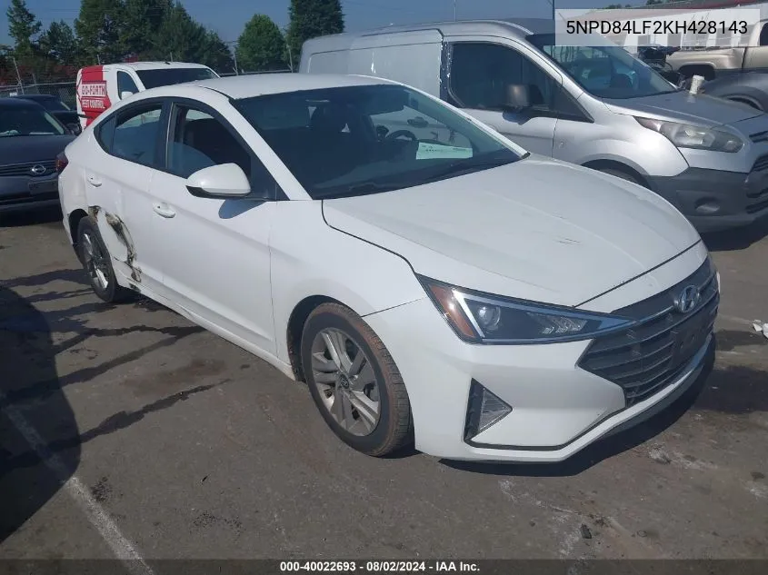 2019 Hyundai Elantra Sel VIN: 5NPD84LF2KH428143 Lot: 40022693