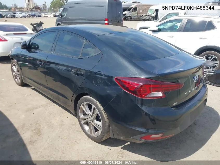 2019 Hyundai Elantra Se VIN: 5NPD74LF0KH488344 Lot: 40048119