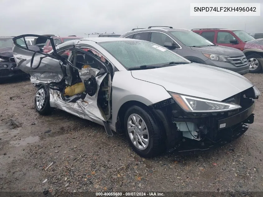 5NPD74LF2KH496042 2019 Hyundai Elantra Se