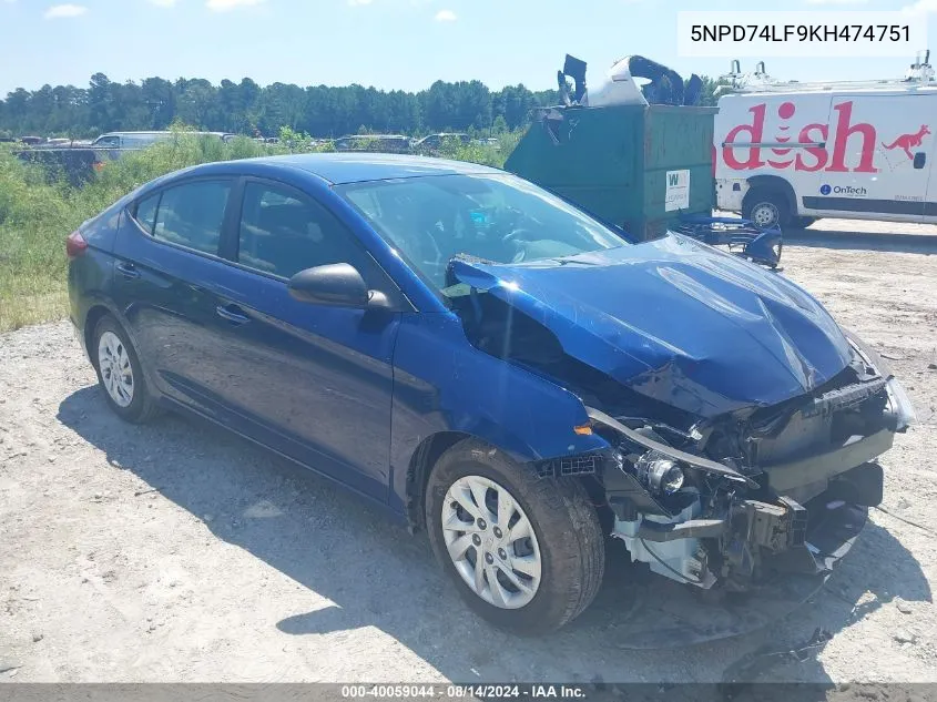 5NPD74LF9KH474751 2019 Hyundai Elantra Se