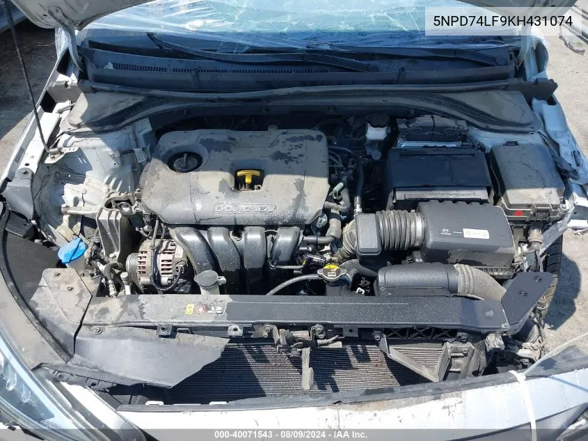 5NPD74LF9KH431074 2019 Hyundai Elantra Se