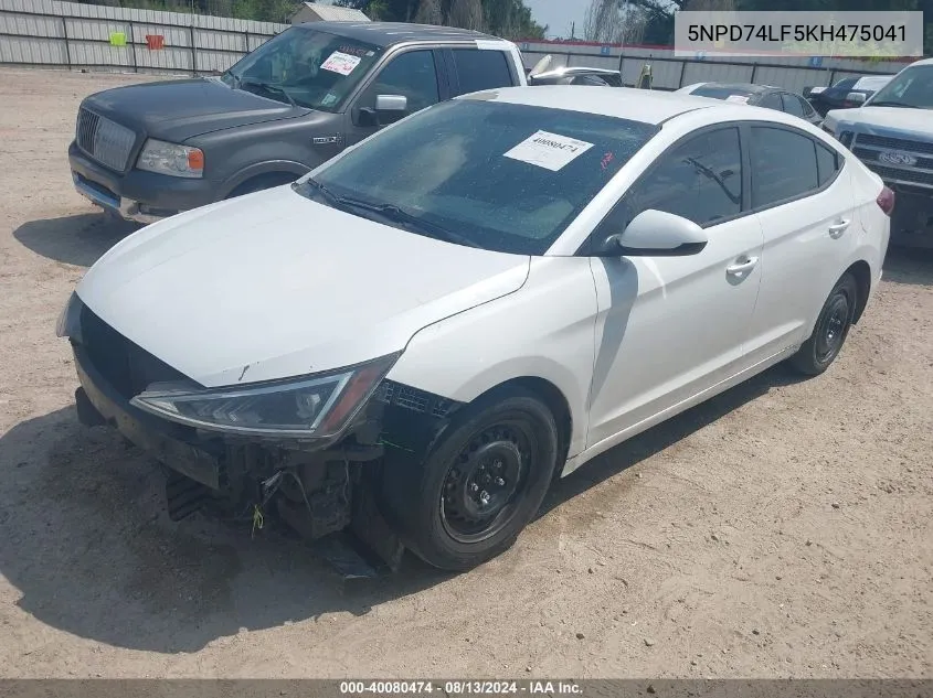 5NPD74LF5KH475041 2019 Hyundai Elantra Se