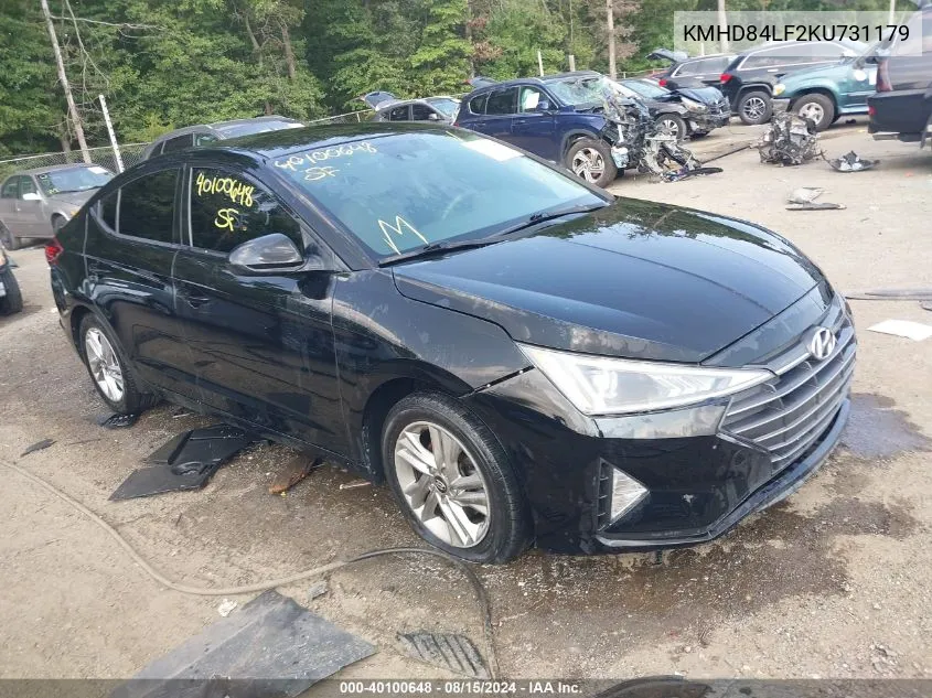 2019 Hyundai Elantra Sel VIN: KMHD84LF2KU731179 Lot: 40100648