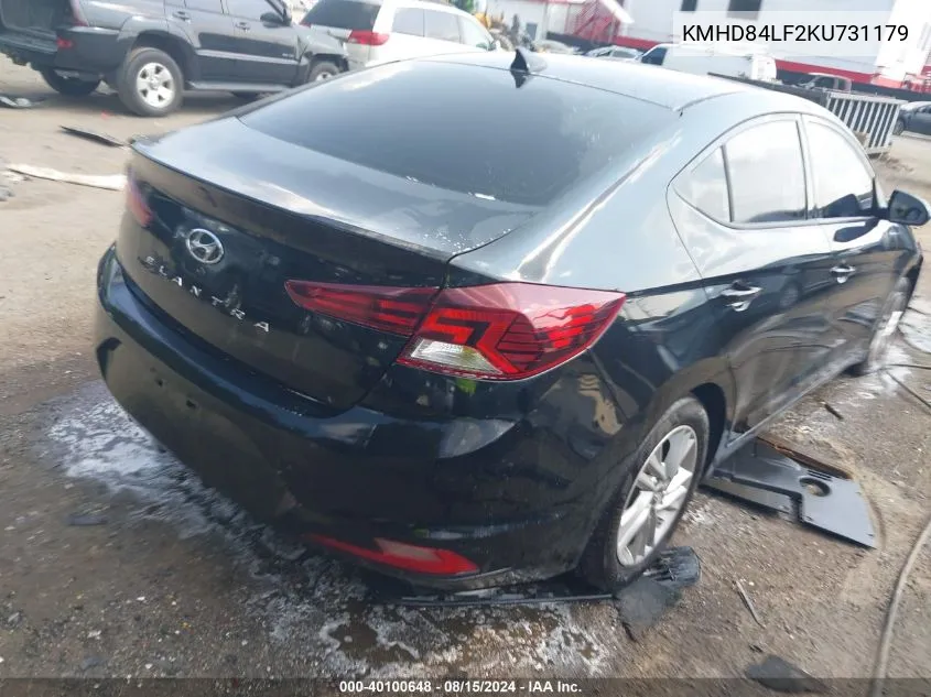 2019 Hyundai Elantra Sel VIN: KMHD84LF2KU731179 Lot: 40100648