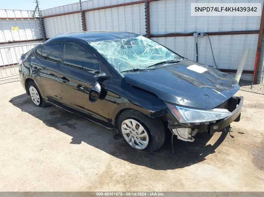 5NPD74LF4KH439342 2019 Hyundai Elantra Se