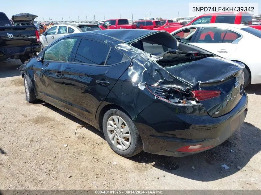 5NPD74LF4KH439342 2019 Hyundai Elantra Se