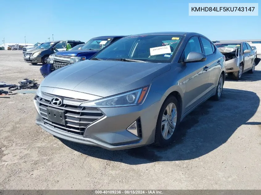 KMHD84LF5KU743147 2019 Hyundai Elantra Sel