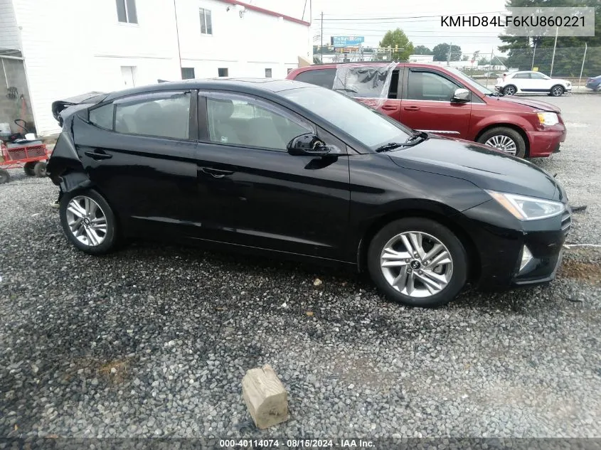 2019 Hyundai Elantra Value Edition VIN: KMHD84LF6KU860221 Lot: 40114074