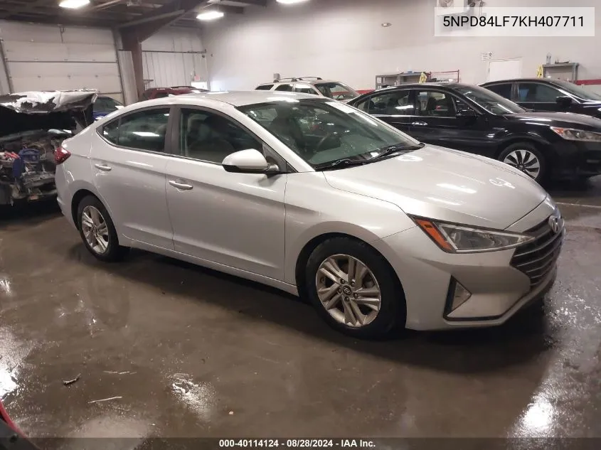 2019 Hyundai Elantra Sel VIN: 5NPD84LF7KH407711 Lot: 40114124