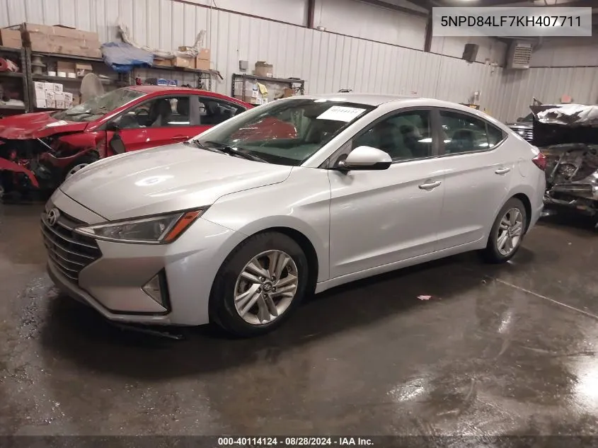 2019 Hyundai Elantra Sel VIN: 5NPD84LF7KH407711 Lot: 40114124