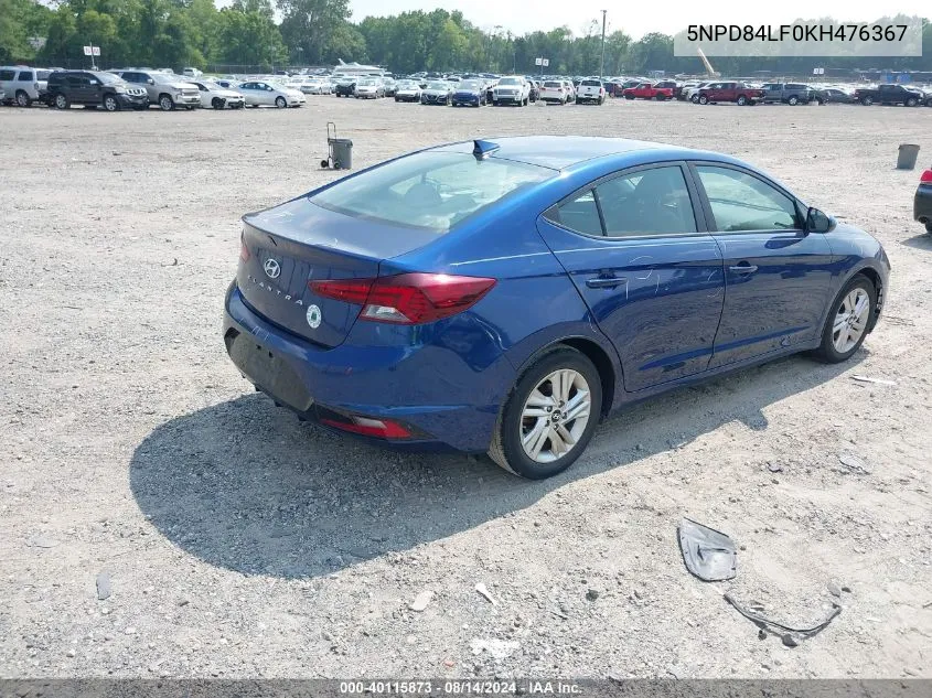 2019 Hyundai Elantra Sel VIN: 5NPD84LF0KH476367 Lot: 40115873