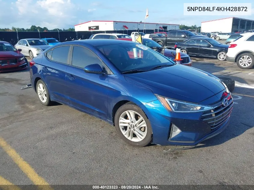 2019 Hyundai Elantra Sel VIN: 5NPD84LF4KH428872 Lot: 40123323