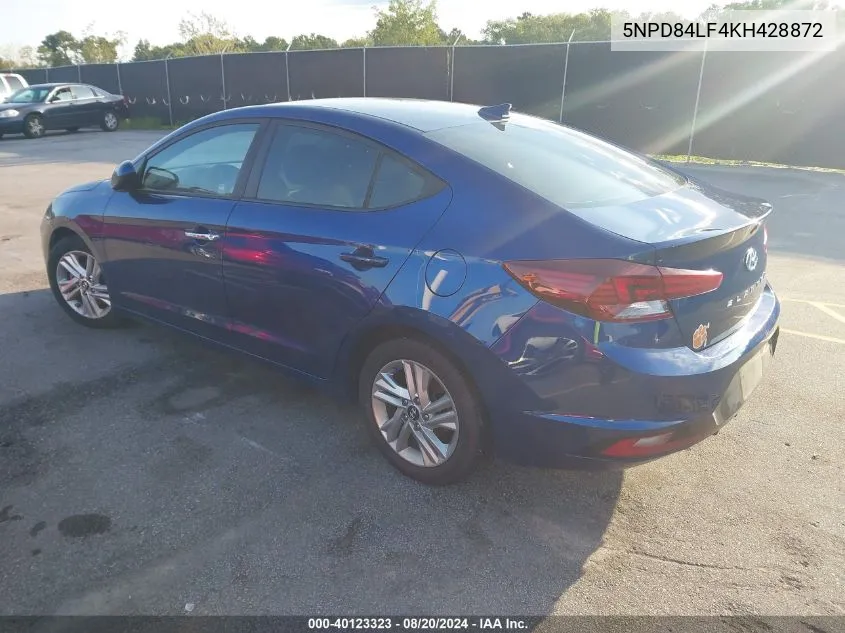 2019 Hyundai Elantra Sel VIN: 5NPD84LF4KH428872 Lot: 40123323