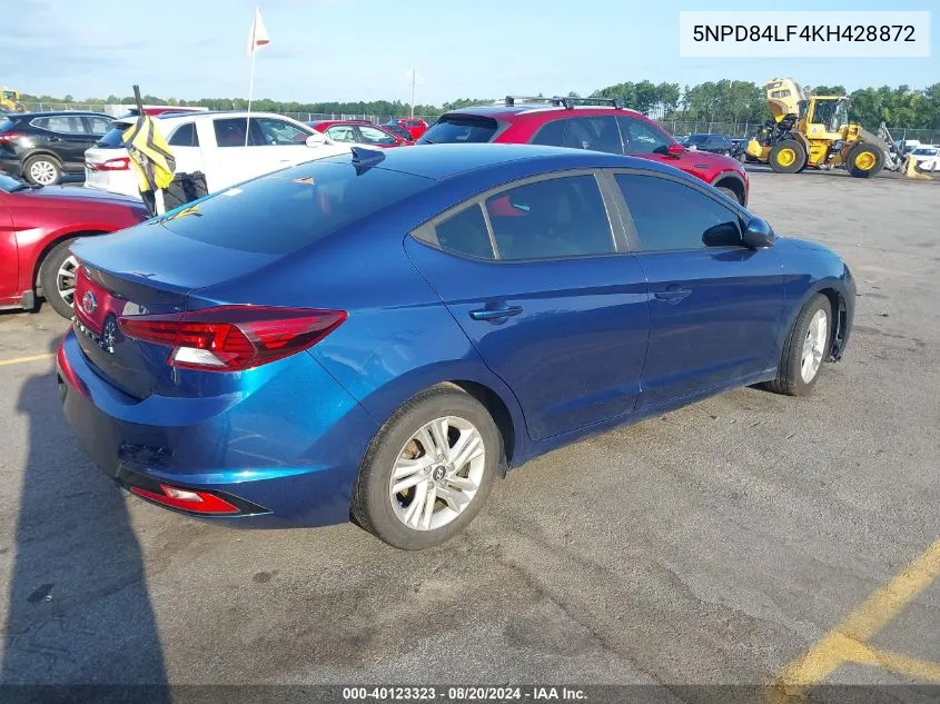 2019 Hyundai Elantra Sel VIN: 5NPD84LF4KH428872 Lot: 40123323