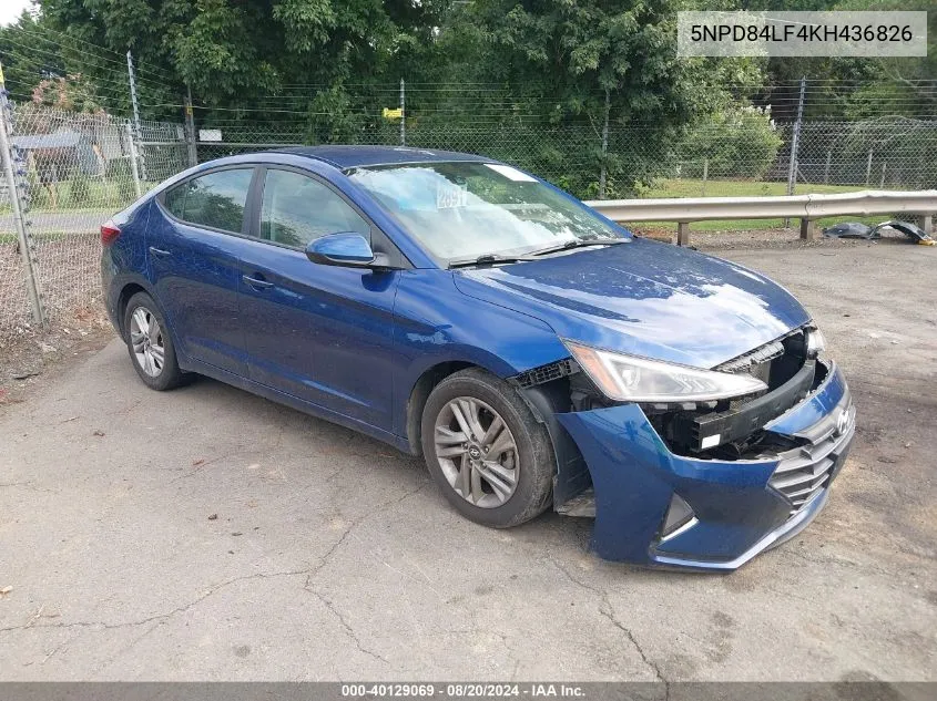 5NPD84LF4KH436826 2019 Hyundai Elantra Sel/Value/Limited