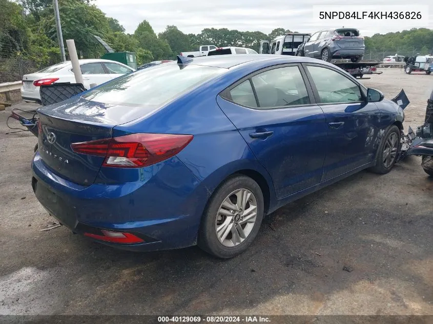 5NPD84LF4KH436826 2019 Hyundai Elantra Sel/Value/Limited