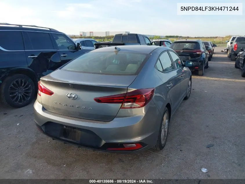 2019 Hyundai Elantra Sel VIN: 5NPD84LF3KH471244 Lot: 40135686