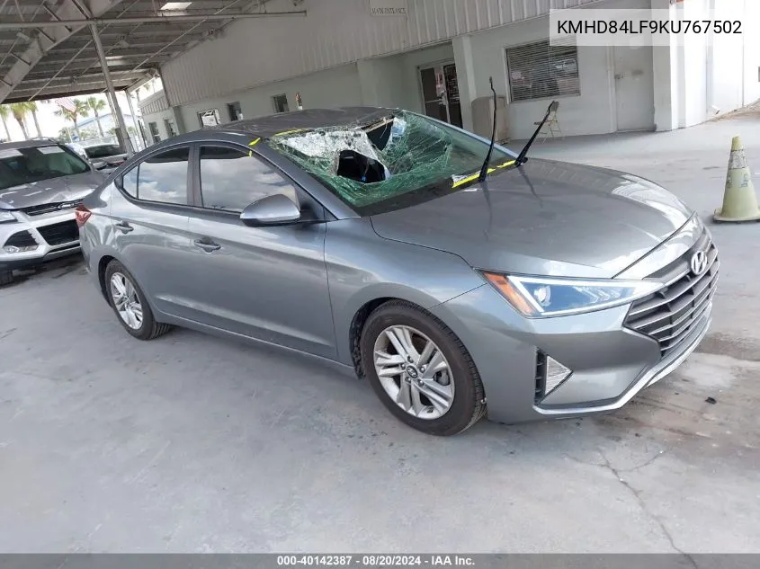 2019 Hyundai Elantra Sel/Value/Limited VIN: KMHD84LF9KU767502 Lot: 40142387