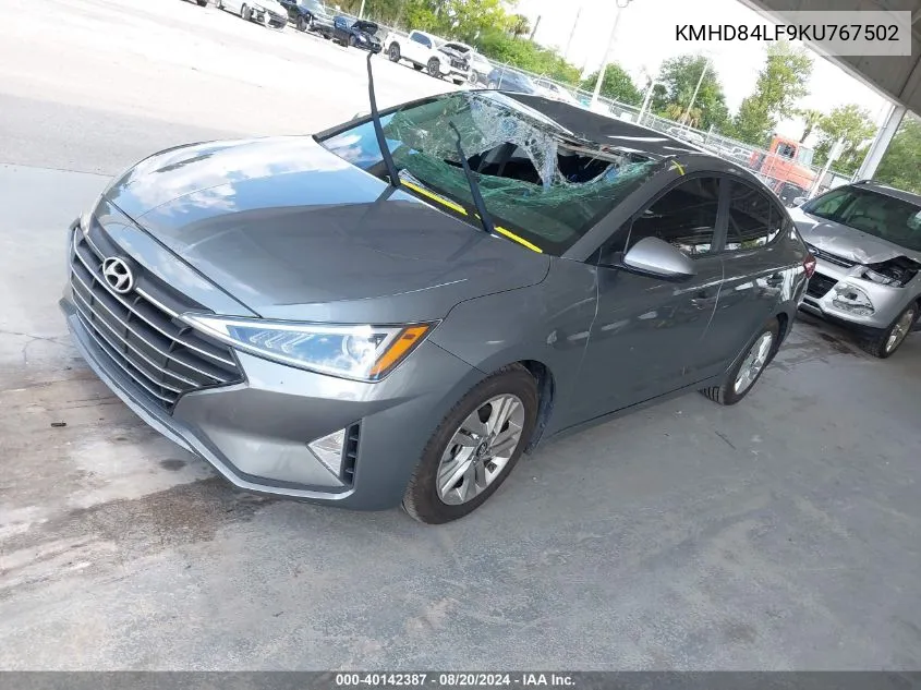 KMHD84LF9KU767502 2019 Hyundai Elantra Sel/Value/Limited