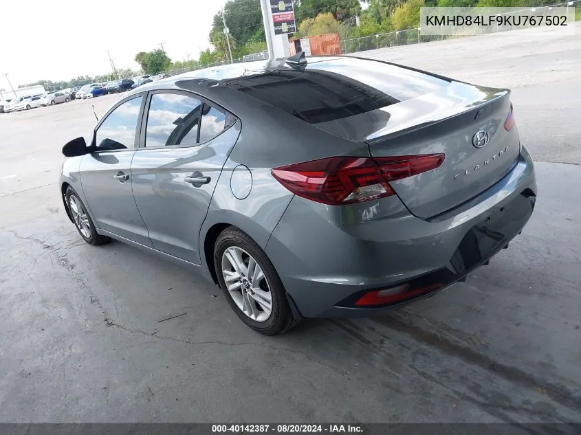 KMHD84LF9KU767502 2019 Hyundai Elantra Sel/Value/Limited