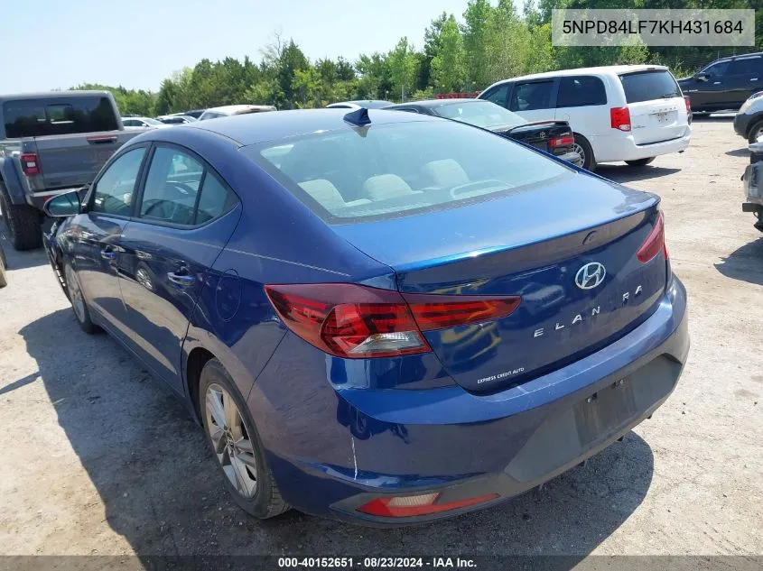 2019 Hyundai Elantra Sel VIN: 5NPD84LF7KH431684 Lot: 40152651