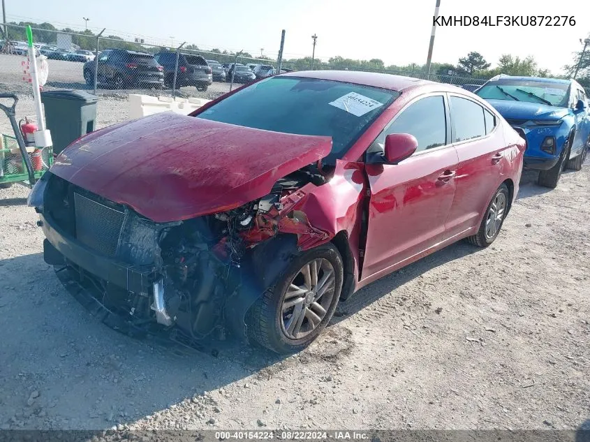 2019 Hyundai Elantra Sel VIN: KMHD84LF3KU872276 Lot: 40154224