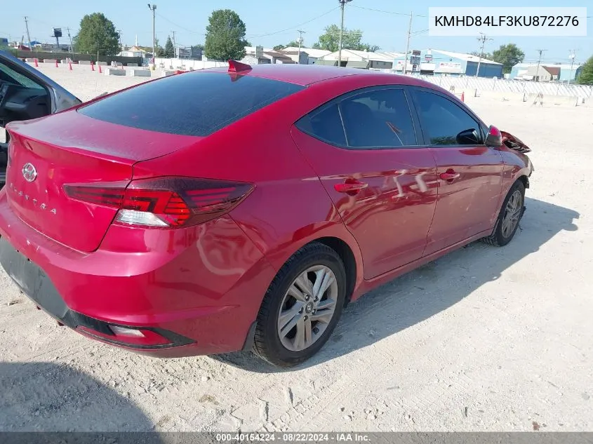 2019 Hyundai Elantra Sel VIN: KMHD84LF3KU872276 Lot: 40154224