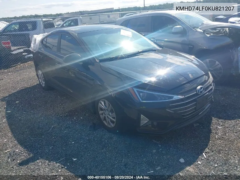 KMHD74LF0KU821207 2019 Hyundai Elantra Se