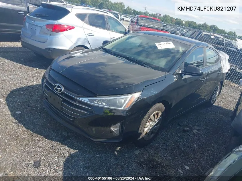 2019 Hyundai Elantra Se VIN: KMHD74LF0KU821207 Lot: 40155106